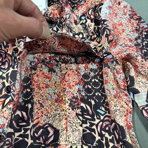 TELL YOUR FRIENDS Women's Western Shirt in Ines Size L Abstract Floral‎ - Picture 8 of 14